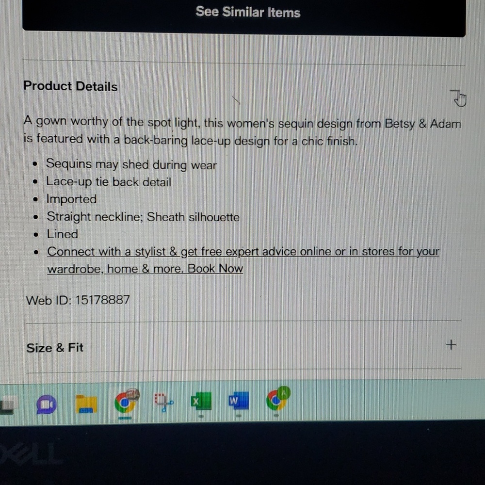 Betsy & Adam Sequin Gown, Size 6. Worn Once - image 2